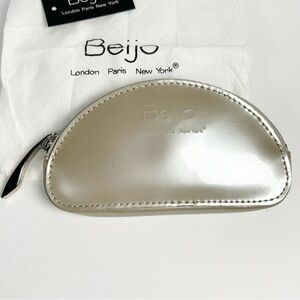 Vintage Beijo Champagne Patent Leather Coin Purse Dust Bag Cir 1990s NEW